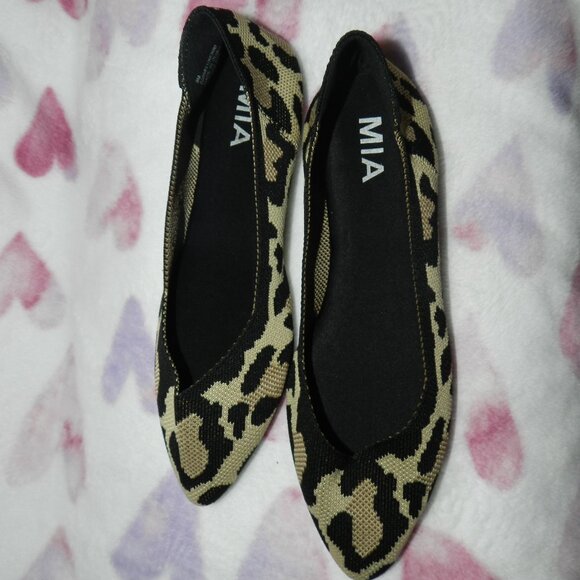 Mia KERRI Women's Leopard Knit Pointed Toe Flats🆕📦⌚🏃🏻💨⚡🚚 - Picture 3 of 15